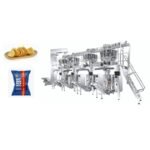 Automatic chips filling machine with multi-head weigher and gentle handling system for potato chips, tortilla chips, and corn chips in stand-up pouches