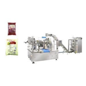 Bag-in-bag liquid packing machine with automatic counting and collating system for filling small sachets into large bags for shampoo and detergent packaging