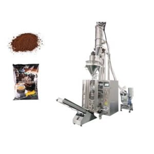 Coffee powder pouch packing machine with high-precision auger filler and nitrogen flushing system for packing ground coffee powder into stand-up pouches and pillow bags