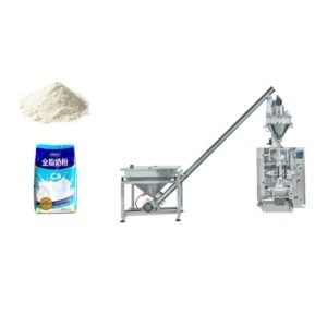 Food packing machine for protein powder with high-precision auger filler and dust-proof sealing system for whey, pea, and soy protein in sealed pouches