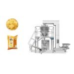 High-precision granule packing machine for snack food with multi-head weigher for packing nuts, candies, puffed snacks, and roasted seeds into stand-up pouches
