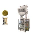 Vertical granule packing machine with form-fill-seal system for high-speed packaging of nuts, candies, rice, snacks, and seeds into pillow bags and stand-up pouches