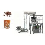 Granule premade bag rotary packaging machine filling and sealing pre-formed pouches with granular materials like coffee beans, rice, and plastic pellets